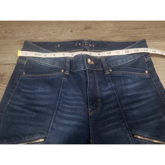 White House Black Market The Skinny Ankle Dark Wash Denim Blue Jeans | Size 2 - Picture 7 of 9